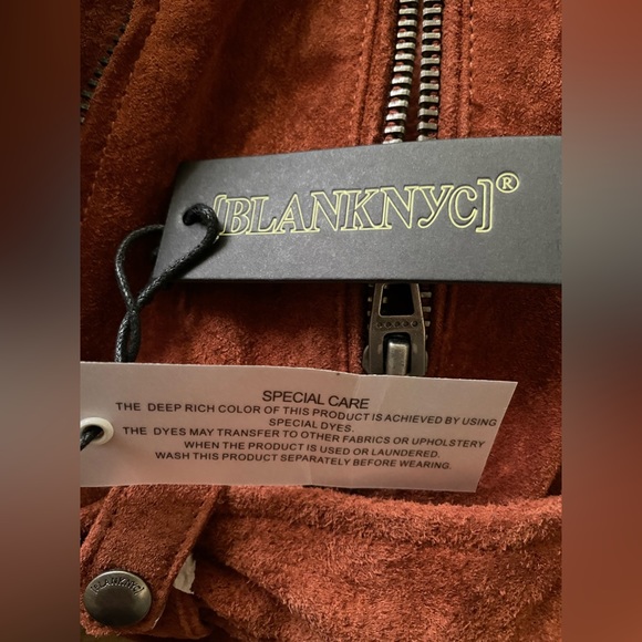 NWT Blank NYC 100% Leather Jacket Red Brick Color Size L - Picture 5 of 5